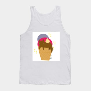 Gato helado ( fondo blanco) Tank Top